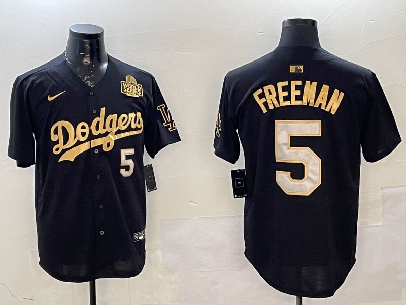 Men Los Angeles Dodgers #5 Freeman Black Gold Game 2025 Nike MLB Jersey style 02254->ncaa teams->NCAA Jersey